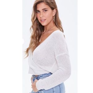 NWT Open-Back Plunging Sweater Top